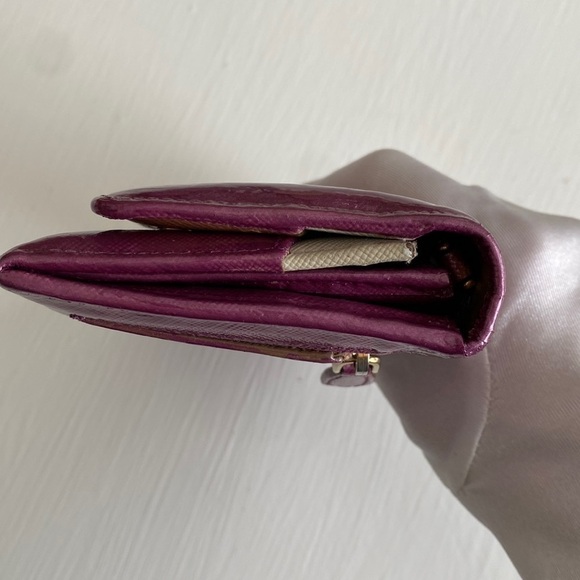 PRADA Purple Saffiano Leather Double Snap Wallet with Gift Box Wallet on Chain - Picture 10 of 17